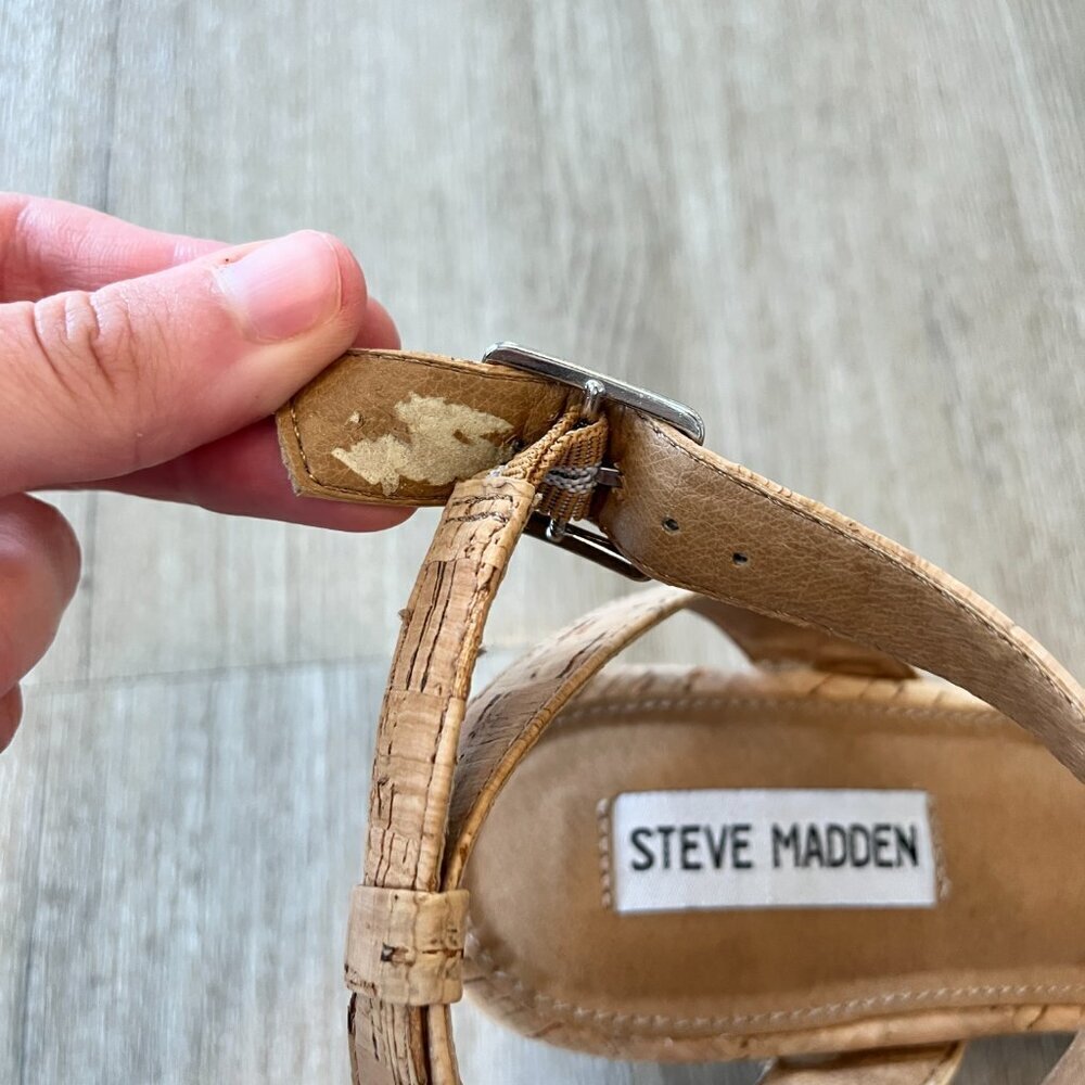 Womens Steve Madden Cork Sandals - 10 - Picture 7 of 9